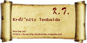 Kránitz Teobalda névjegykártya